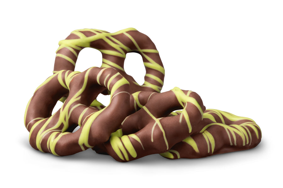 Milk Chocolatey Mini Pretzels with Pistachio Flavored Drizzle W1