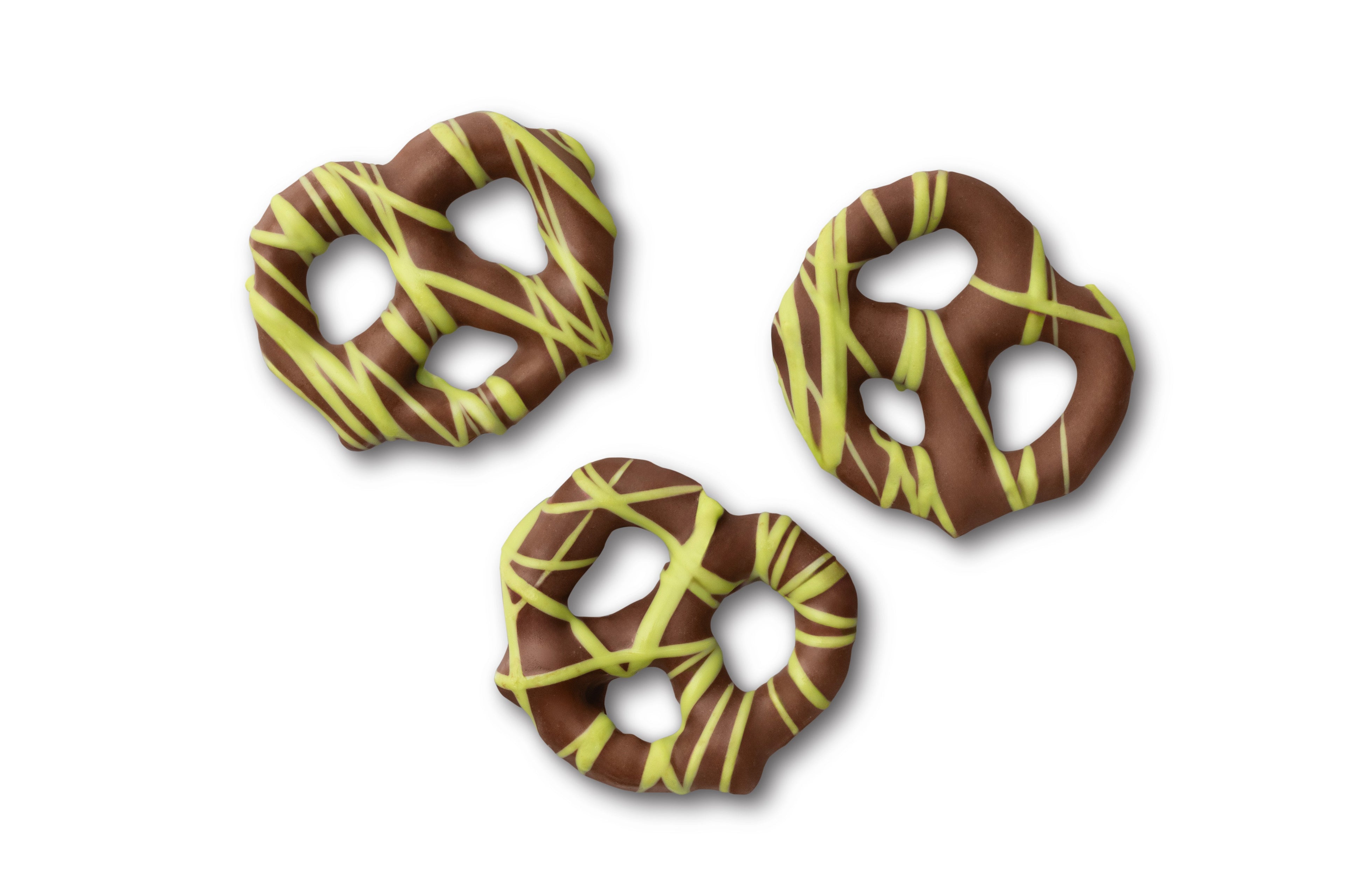 Milk Chocolatey Mini Pretzels with Pistachio Flavored Drizzle W1