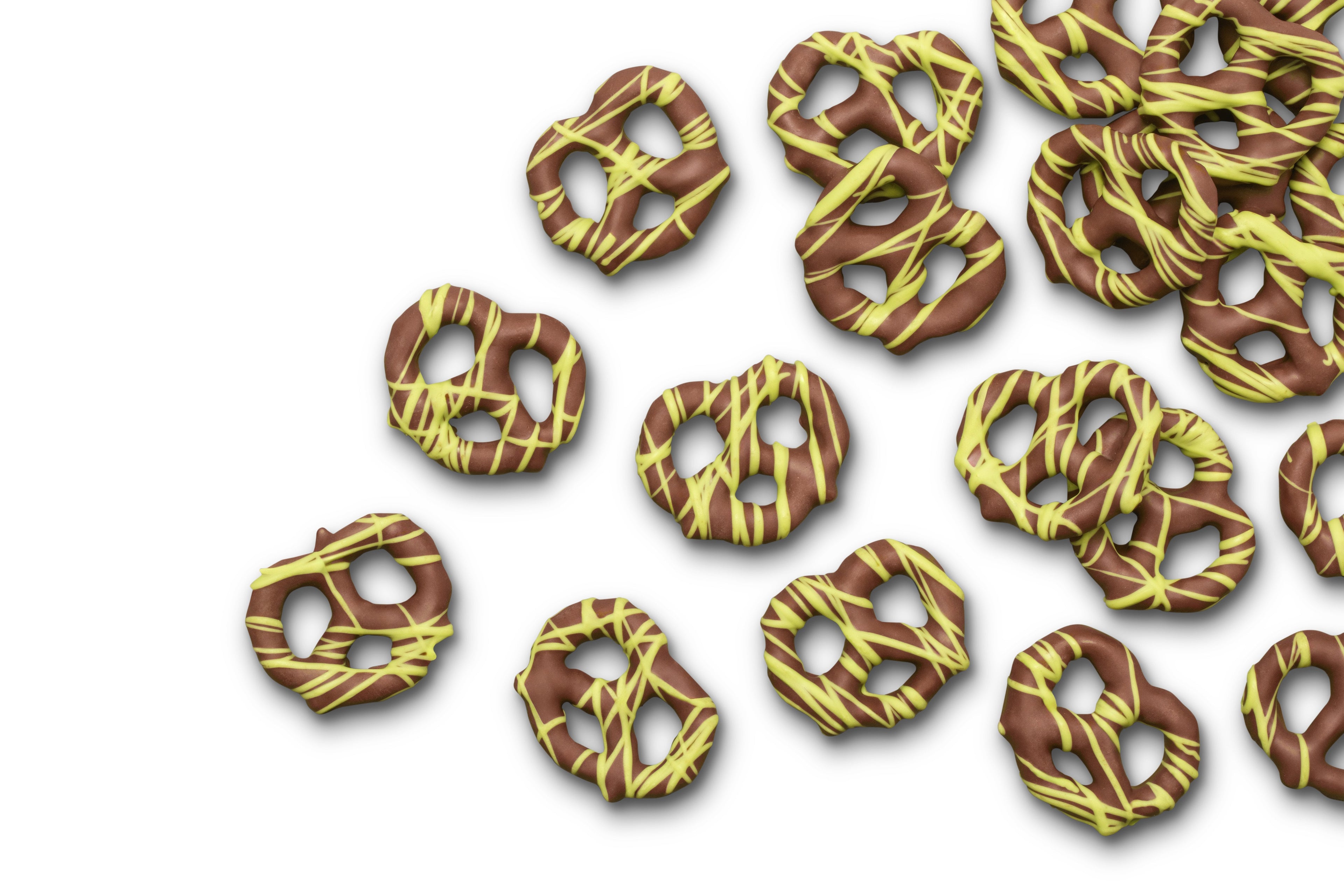Milk Chocolatey Mini Pretzels with Pistachio Flavored Drizzle W1